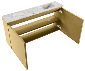 Mondiaz Ture DLux toiletmeubel 100cm oro met wastafel glace rechts met kraangat