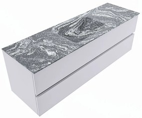 Mondiaz Vica DLux badmeubel 150cm cale 2 lades met wastafel lava midden zonder kraangat