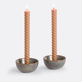 Set van 2 gedraaide kaarsen, Fabola