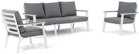 Stoel en Bank Loungeset 4 personen Aluminium Wit  Lifestyle Garden Furniture Palazzo