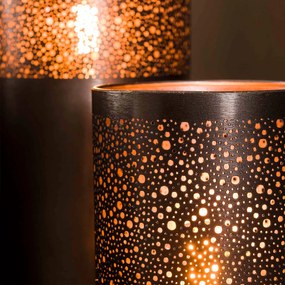 Ronde Vloerlamp Zwart Nickel Metaal 90 Cm