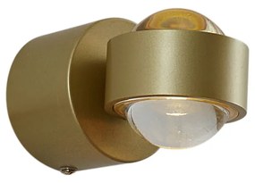 Badkamer Design wandlamp messing incl. LED IP44 - Lens Design IP44 rond Lamp