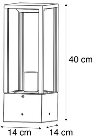 Smart staande buitenlamp met dimmer zwart 40 cm IP44 incl. Wifi ST64 - Charlois Design E27 IP44 Buitenverlichting