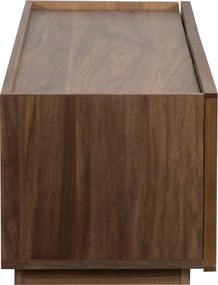 Tv-meubel Walnoot Met Stoffen Deuren 150 Cm - 150x40x40cm.