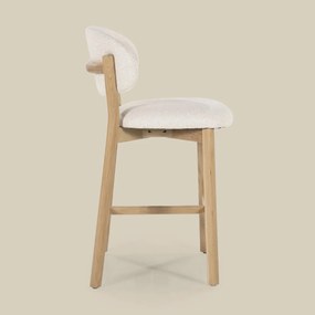 Eleonora Mikky Luxe Barstoel Eiken En Beige Stof