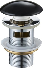 Mexen klik-klak plug rond met overloop, zwart keramisch - 79920-75
