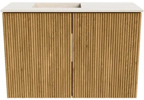 Mondiaz Joya DLux 60cm toiletmeubel oak met wastafel faye links 1 kraangat meli