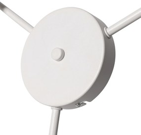 Stoffen Plafondlamp wit grijs en bruin 3-lichts - Multidrum Modern E27 rond Binnenverlichting Lamp