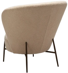 Dan-Form Orbit Fauteuil Met Hoge Rugleuning Boucle Frosted Almond Shimmer