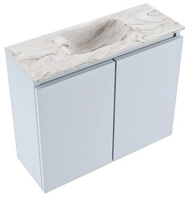 Mondiaz Ture DLux toiletmeubel 60cm clay met wastafel glace midden zonder kraangat