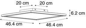 Modern LED paneel wit 46 cm incl. LED 2700 - 5000K - Luntani Modern vierkant Binnenverlichting Lamp