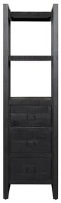 Starfurn Boaz Black Boekenkast Zwart Van Mangohout - 55x45x200cm.
