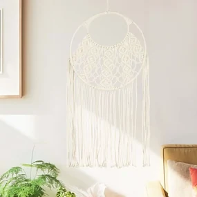 vidaXL Wandhanger macramé 40x80 cm katoen