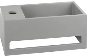 Saqu Tenno fontein links 35x20cm met handdoekhouder beton-look
