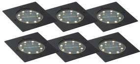 Buitenlamp Set van 6 grondspots zwart vierkant incl. LED IP65 solar - Terry Modern IP65 Buitenverlichting
