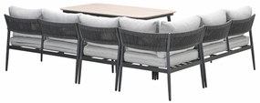 Garden Impressions Tineo lounge dining set 5-delig - donker grijs