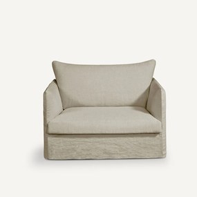 Fauteuil XL in dik stonewashed linnen, Neo Chiquito