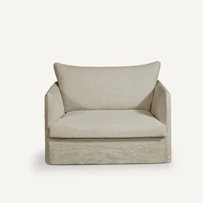 Fauteuil XL in dik stonewashed linnen, Neo Chiquito