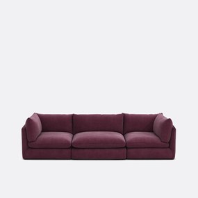 Modulaire 3-zitsbank in gestructureerde stof, Malo