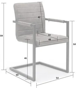Eetkamerstoel - Apollo II - stof Bull lederlook taupe
