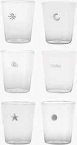 Handgemaakte glazen tumblers Symbols, 6-delig