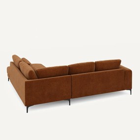 Hoekbank rechts in chenille fluweel, Marsile