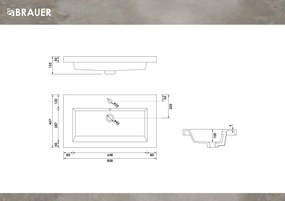 Brauer Solar Medium wastafel mineraalmarmer 80cm met kraangat wit mat