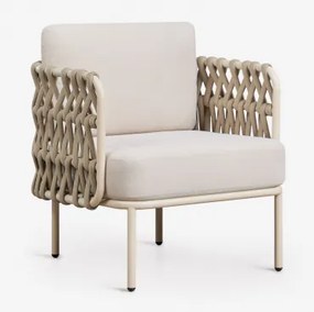 Tevary Aluminium En Gevlochten Touw Tuinfauteuil Tapioca Beige & Tela Beige Tapioca - Sklum