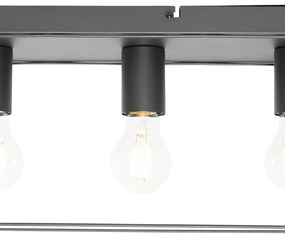 Minimalistische plafondlamp zwart 4-lichts - Kodi Modern E27 Binnenverlichting Lamp
