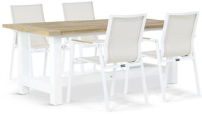 Tuinset 4 personen 200 cm Aluminium/textileen Wit Lifestyle Garden Furniture Fiora/Los