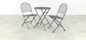 Inklapbare balkonset 3-delig strekmetaal - Antraciet