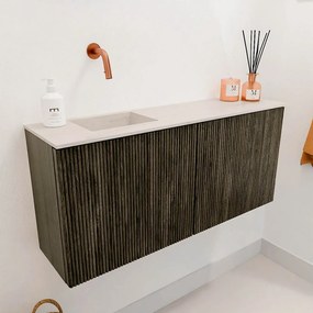 Mondiaz Joya DLux 90cm toiletmeubel shadow met wastafel faye links zonder kraangat meli