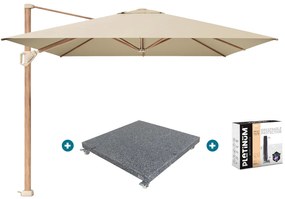 Platinum Challenger Premium T1 4x3 m - Champagne Teak met voet en hoes