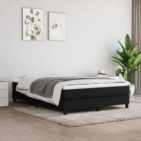 vidaXL Boxspring bed stof zwart 140x200 cm