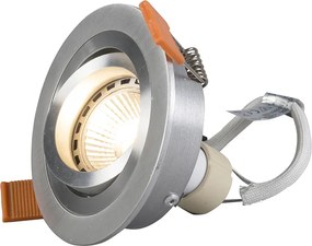 Smart moderne inbouwspot staal incl. Wifi GU10 lichtbron - Rondoo