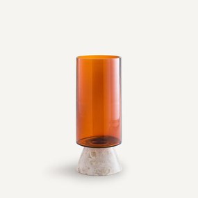 Vaas in amberkleurig glas en marmer, Trapani