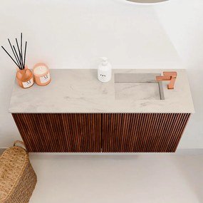 Mondiaz Joya DLux 80cm toiletmeubel ruby met wastafel faye rechts 1 kraangat opalo