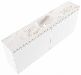 Mondiaz Ture DLux toiletmeubel 120cm talc met wastafel frappe midden met kraangat