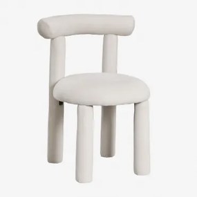 Set Van 2 Eetkamerstoelen In Bouclé Stof Gia Stof Gebroken Wit - Sklum