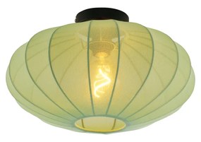 Japandi plafondlamp groen met stoffen kap - Bida Design E27 rond Binnenverlichting Lamp