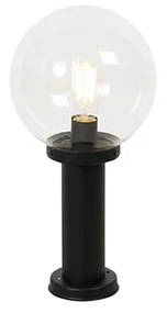 Staande buitenlamp zwart met kunststof bol 50 cm IP44 - Sfera