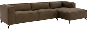Goossens Bank Calvin groen, micro leer, 3,5-zits, modern design