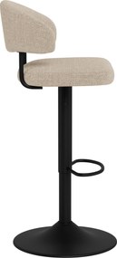 Mazzoni IRIS Beige (stof Basel 24)/zwarte poot - GESTOFFEERDE BARKRUK VOOR KEUKEN/BAR