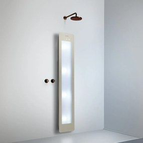 Sunshower Round Plus Large Sand White infraroodlamp en UV 33x185x10cm opbouw