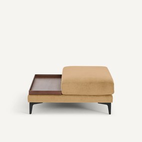 Voetensteun met dienblad, in stonewashed fluweel, MODERNISTE, ontwerp Emmanuel Gallina