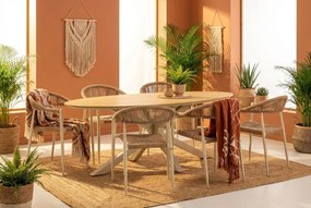 Tuinset 6 personen 220 cm Aluminium/Rope Taupe De Laan Projects