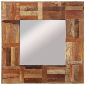 vidaXL Wandspiegel 50x50 cm massief gerecycled hout