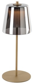 Moderne tafellamp met dimmer mushroom goud met smoke glas incl. LED - Jent Modern IP44 Binnenverlichting Lamp