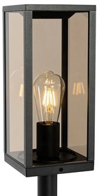 Staande buitenlamp zwart met smoke 100 cm IP44 - Charlois Modern E27 IP44 Buitenverlichting