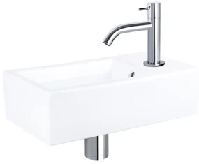 Differnz Force fonteinset keramiek met gebogen kraan chroom